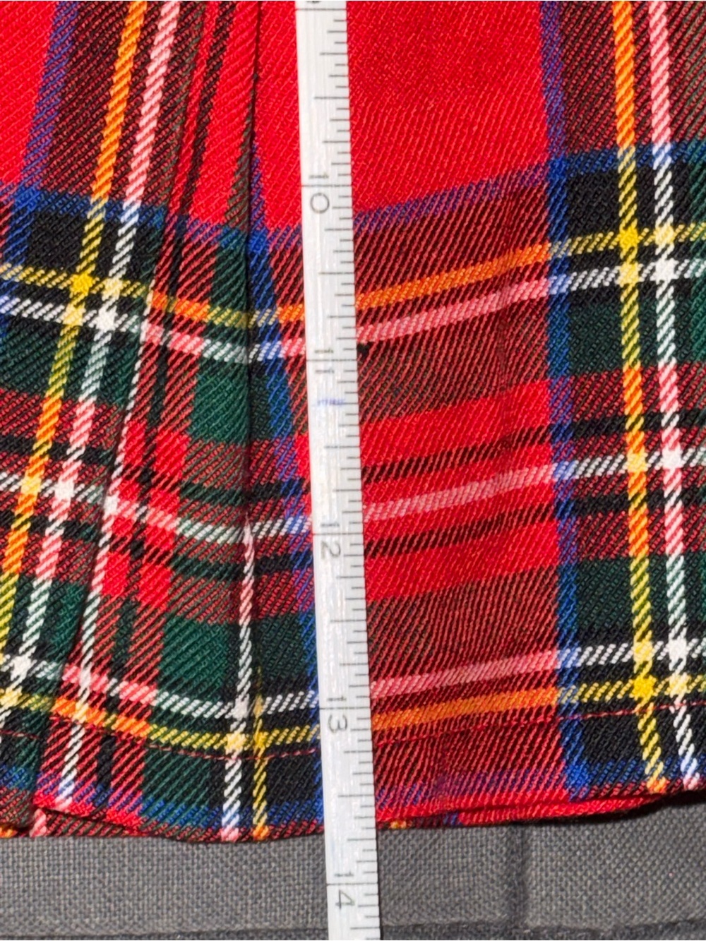 Vintage 90s MISS SHOP Red Royal Stewart Tartan Pleated Mini Skirt Sz 14 Y2K⁠ - Picture 5 of 8